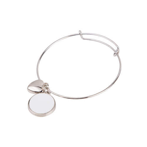 Armband med hjärta och ett runt hänge för sublimering