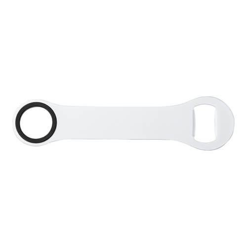 Bottle opener 4.5 x 18.2 cm with silicone ring for sublimation - white
