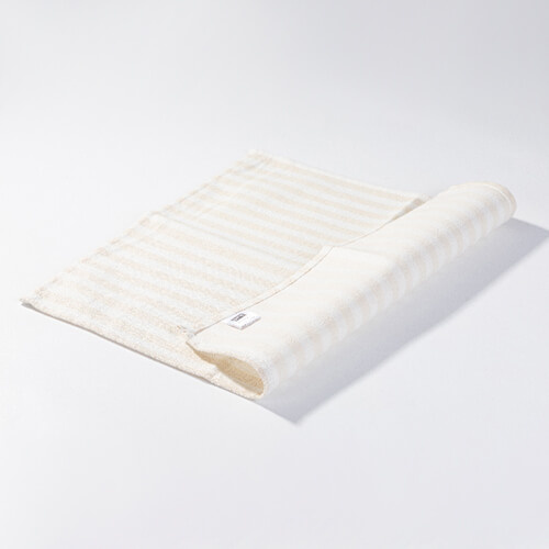 Canvas table mat 45 x 40 cm cream with yellow stripes for sublimation