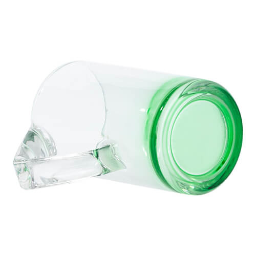 Canistră din sticlă de 400 ml cu mâner triunghiular pentru sublimare - bază verde