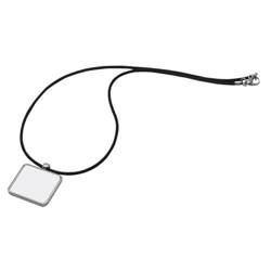 Necklace rectangular pendant with rubber string Sublimation Thermal Transfer