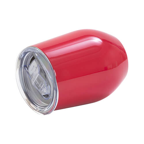 360 ml krūze karstvīnam sublimācijai - sarkana ar atveri dzeršanai ar slēdzamu aizbīdni