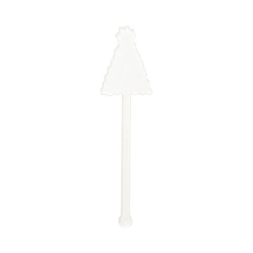 Akrilo gėrimų maišyklė 10 cm, skirta sublimacijai - Kalėdų eglutė