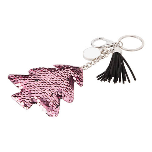 Sleutelhanger voor sublimatie - roze kerstboom