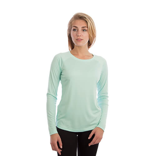 Solar langærmet t-shirt til sublimering til kvinder - Seagrass