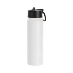 Water bottle - 650 ml beverage bottle with a folding handle for sublimation - matt white