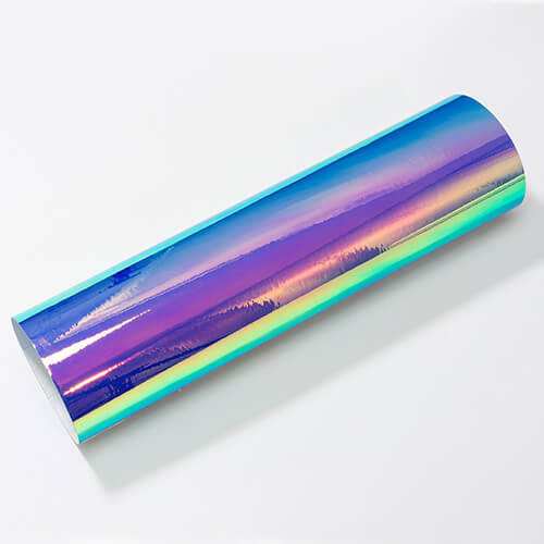 Une feuille de film autocollant - arc-en-ciel bleu