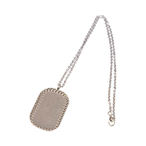 Collar de diamantes para sublimación - rectangular - plata