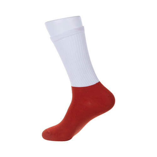 Sports socks with a black sublimation foot