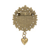 Ronde broche met hartvormige hanger voor sublimatie