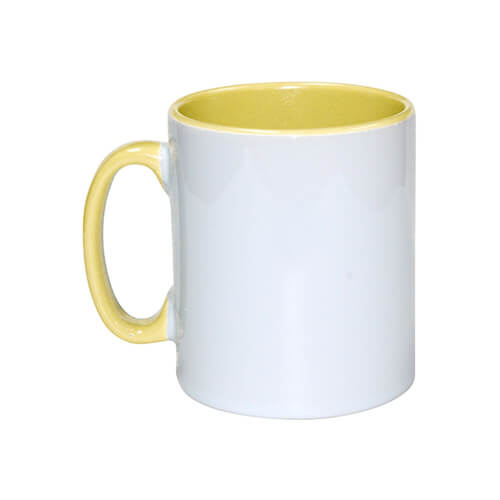 Skodelica 300ml FUNNY rumena za sublimacijo