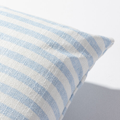 Funda de almohada de lona para sublimación de 40 x 40 cm - crema con rayas azules