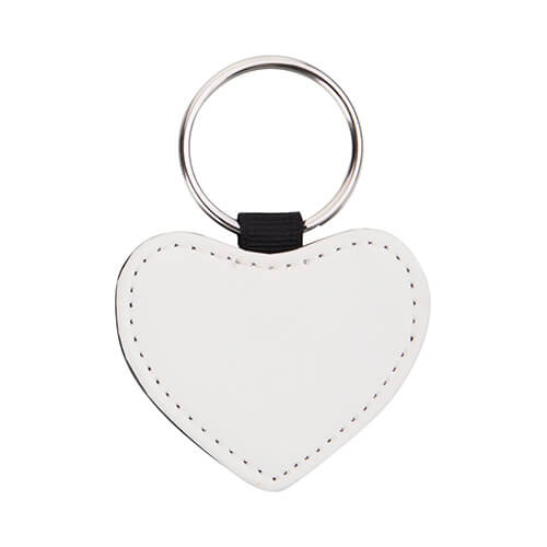 Porte-clés en cuir double face pour sublimation - cœur