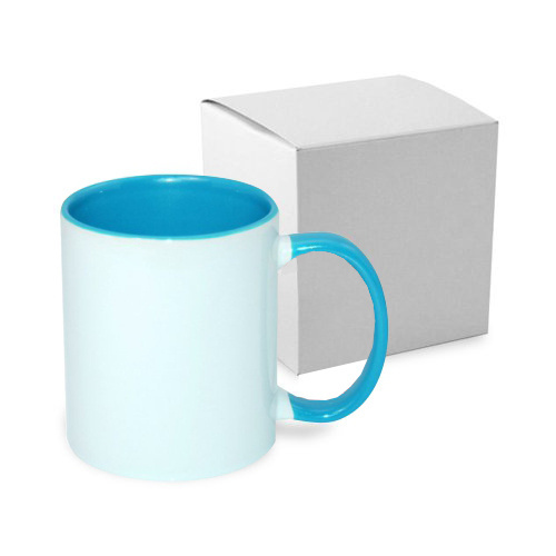 Mug ECO 330 ml FUNNY bleu ciel avec boîte Sublimation Transfert Thermique