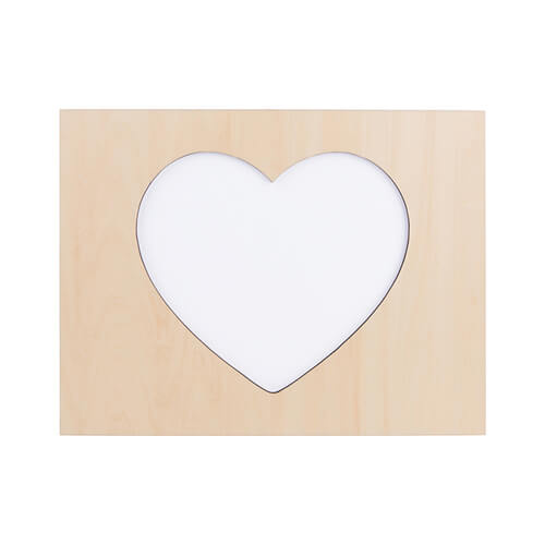 Plywood photo frame for sublimation - heart