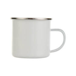 Mug 360 ml en métal émaillé pour sublimation - blanc