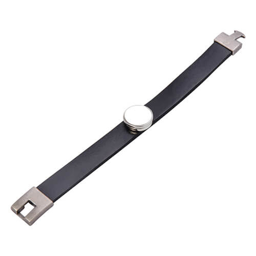 Läderarmband med cirkel - svart Sublimation
