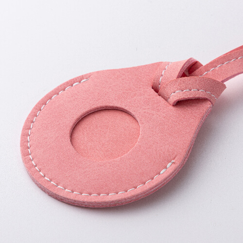 Leren bagagelabel / AirTag hoesje voor sublimatie - roze