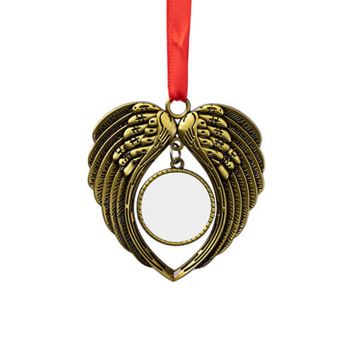 Metalen kerstboomhanger voor sublimatie - gouden vleugels