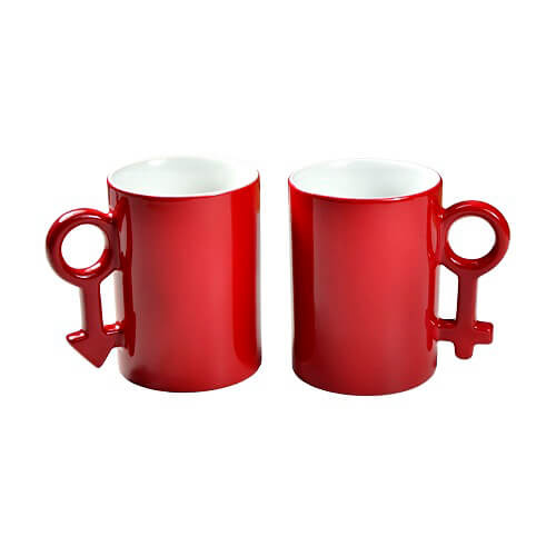 2 mugs magiques rouges pour couple Sublimation Transfert Thermique