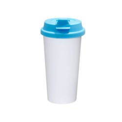 Mug de voyage ECO en plastique avec couvercle bleu clair Sublimation Transfert Thermique