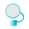 Silicone straw cap Ø 1 cm for sublimation - green flower 