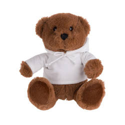 Teddy bear 20 cm with a T-shirt for sublimation printing - dark brown