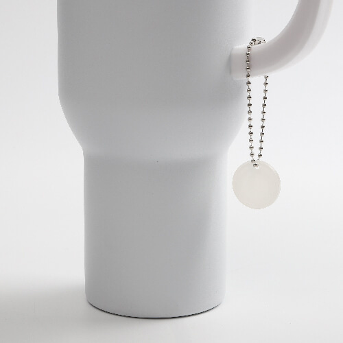 Etiquette de tasse en acrylique pour sublimation - cercle sur chaîne à boules