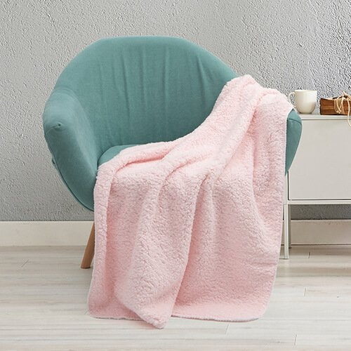 Odeja Minky s podlogo Sherpa za sublimacijo - roza