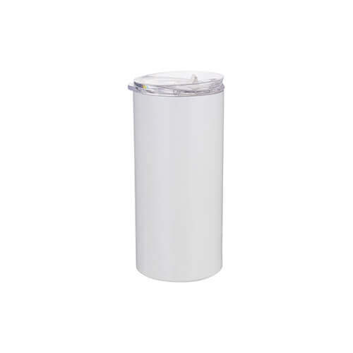 Thermal tumbler 480 ml with straw for sublimation - white