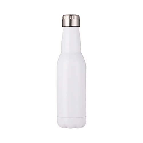 Sticlă metalică de bere 500 ml pentru sublimare - alb