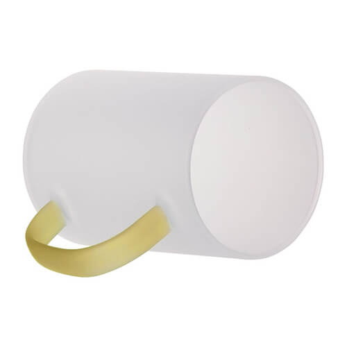 Vidrio esmerilado con mango amarillo para sublimación 360 ml