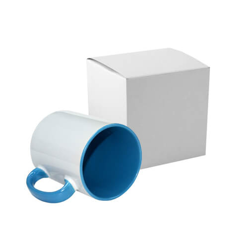 Mok 300ml FUNNY blauw met kartonnen doos voor sublimatie
