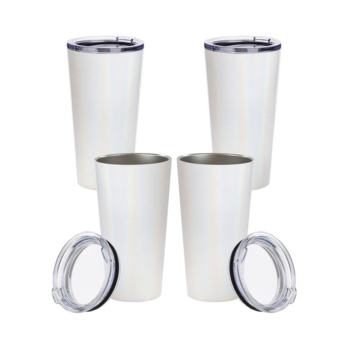 Juego de 4 vasos de 480 ml para imprimir - blanco iridiscente