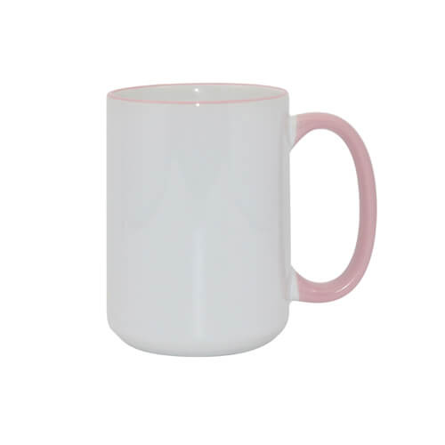 Mugg MAX A + 450 ml med rosa handtag Sublimation Thermal Transfer