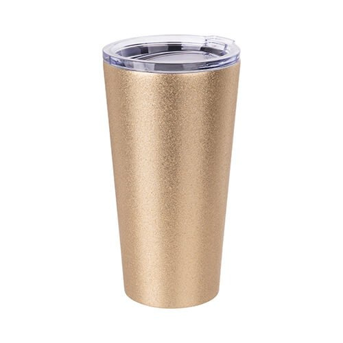 480 ml roestvrijstalen thermische beker voor sublimatie - gouden glitter