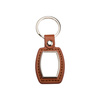 Leather and metal pendant for sublimation - barrel - brown