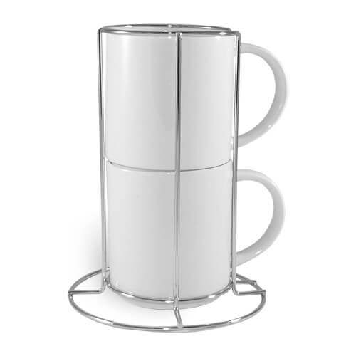 Tazas A + 250 ml Apilador 2 pzs Sublimación Transferencia Térmica