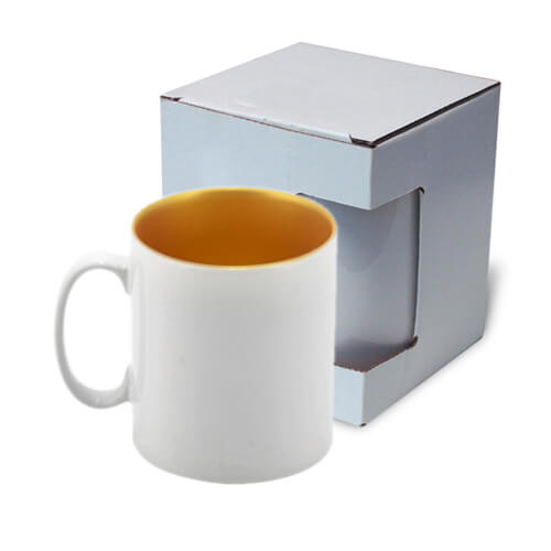 Mug 300 ml intérieur doré avec boîte Sublimation Transfert thermique