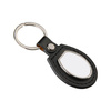 Leren en metalen sleutelhanger voor sublimatie - ovaal - zwart