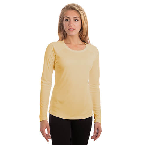 Dames t-shirt met lange mouwen van Solar voor sublimatie - Lichtgeel