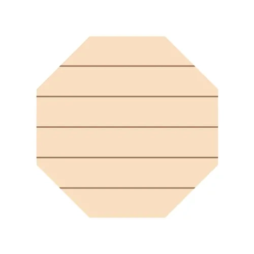 Hexagonal plywood photo frame, striped, 25.4 x 25.4 cm