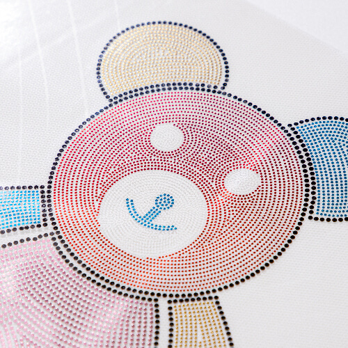 Sheet with cubic zirconia for thermal transfer - bear