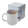 Mugg A + 330 ml med Happy Birthday inuti med kartong Sublimation Thermal Transfer