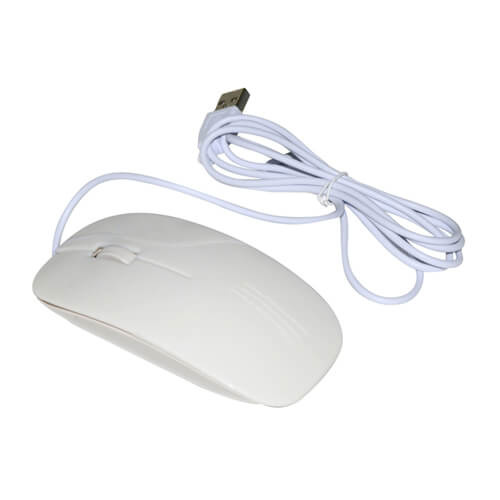 Souris d'ordinateur optique avec fil 3D blanc Sublimation Transfert Thermique