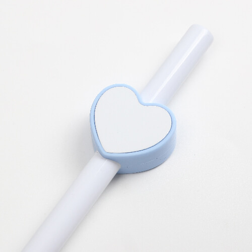 Silicone straw cap Ø 0,8 / 1 cm for sublimation - blue heart