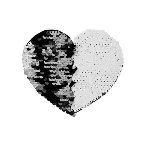 Kahevärvilised paelad sublimatsiooniks ja tekstiili pealekandmiseks - must süda 12 x 10,5 cm