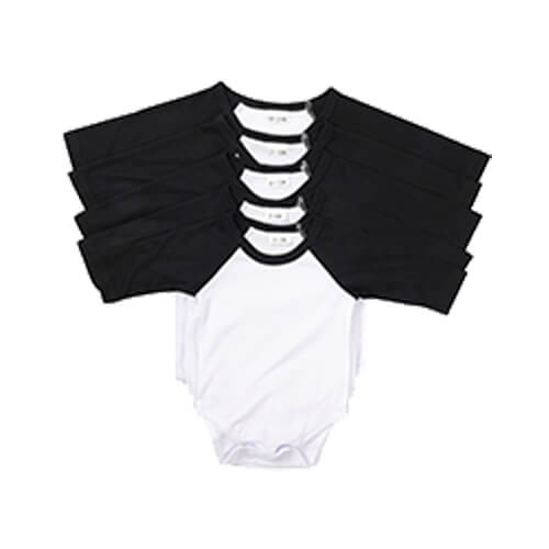 Children's body with long sleeves for sublimation - black sleeves