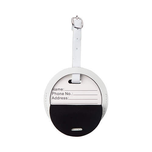Leather luggage tag for sublimation - white circle