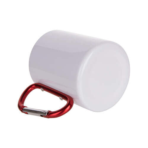 Vaso metálico de 300 ml con mosquetón para sublimación - blanco